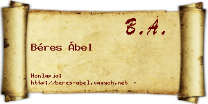 Béres Ábel névjegykártya